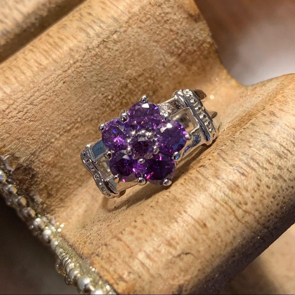 Purple & Silver Toned Ring